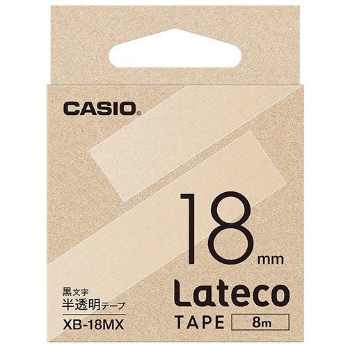 カシオ ラテコ 詰め替え用テープ 18mm 黒文字/テープは10色から選択可能｜mitastore｜02