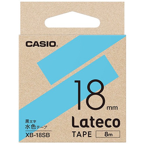 カシオ ラテコ 詰め替え用テープ 18mm 黒文字/テープは10色から選択