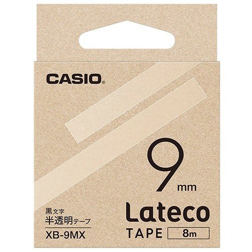 カシオ ラテコ 詰め替え用テープ 9mm 黒文字/テープは10色から選択可能