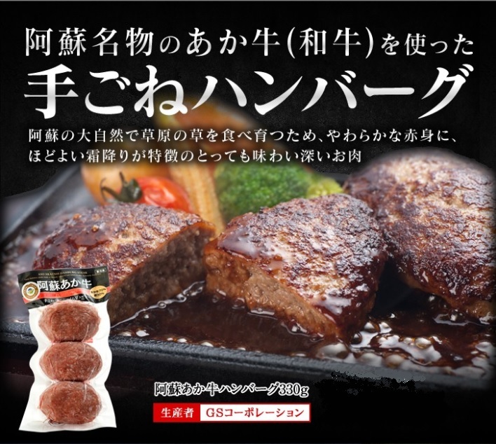 熊本 阿蘇のブランド和牛あか牛の手作りハンバーグ 産経新聞で紹介された商品／GSコーポレーション :4562460180013:道の駅 阿蘇  ネットショップ - 通販 - Yahoo!ショッピング