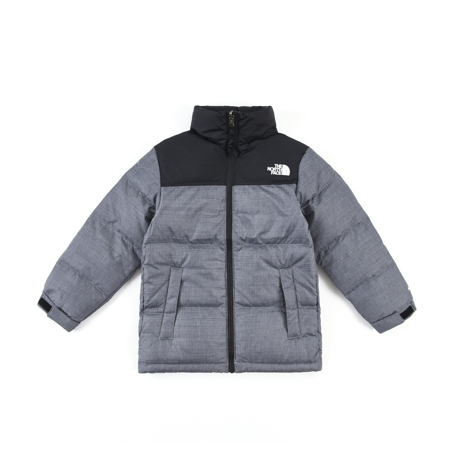 【美品】ノースフェイス ダウン リバーシブル キッズ90 ダークグレー チェック tnf-nj3nq53.jpg