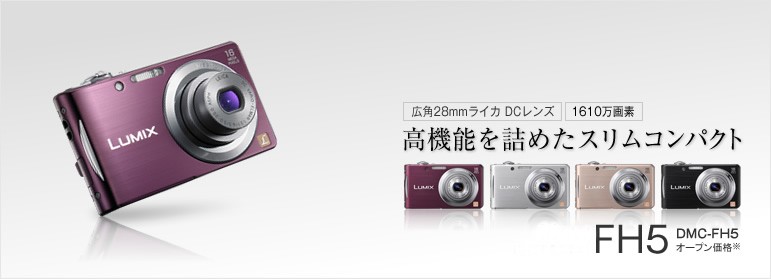 Panasonic DMC-FH5 パープル 16メガピクセル　ライカレンズ Panasonic Digital Camera LUMIX FH5 Pink Gold DMC-FH5-N