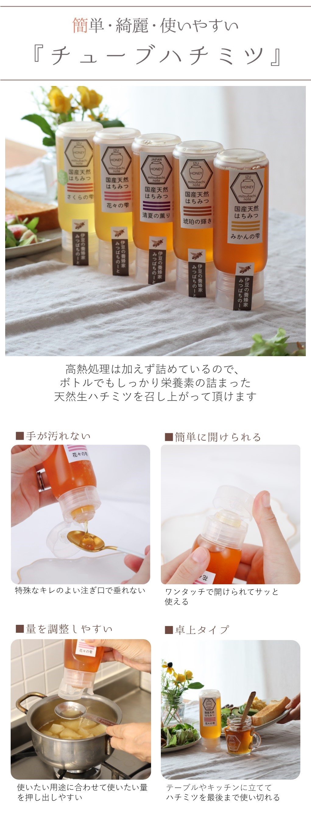 チューブタイプ ハチミツ 伊豆の養蜂家
