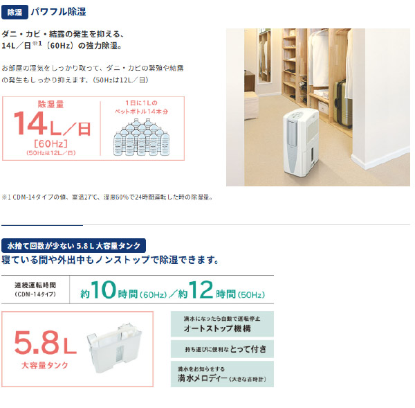 コロナ 冷風・衣類乾燥除湿機 どこでもクーラー 除湿能力1日10L CDM