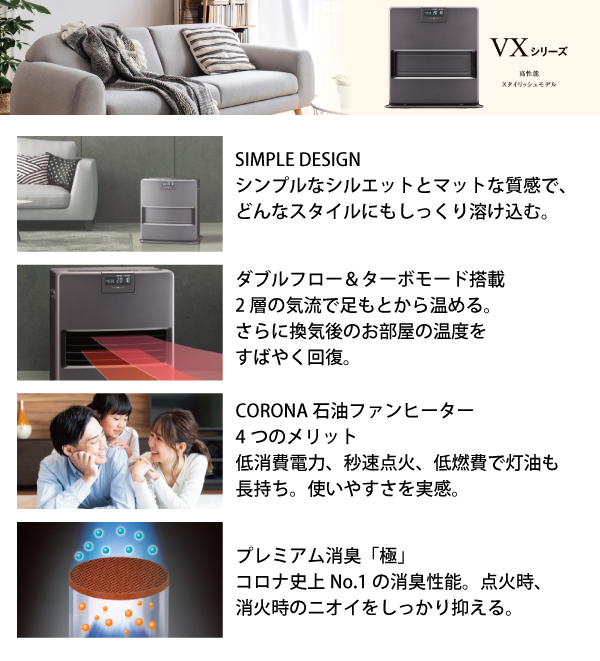 CORONA（コロナ） 石油ファンヒーター 19畳用 VXシリーズ FH-VX7324BY