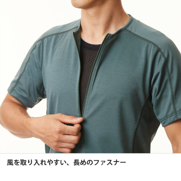 ファイントラック  ラミースピンエアジップT メンズ FMM0254 ウェア トップス Tシャツ インナー ベース ジッパー メンズ 半袖 速乾 涼感 防菌 防臭｜mitsuyoshi｜16