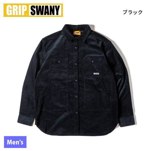 GRIP SWANY(グリップスワニー)  コーデュロイ ストレッチ フィールド シャツ GSMSH-072 アウトドア ウェア トップス メンズ 長袖 ポケットの画像