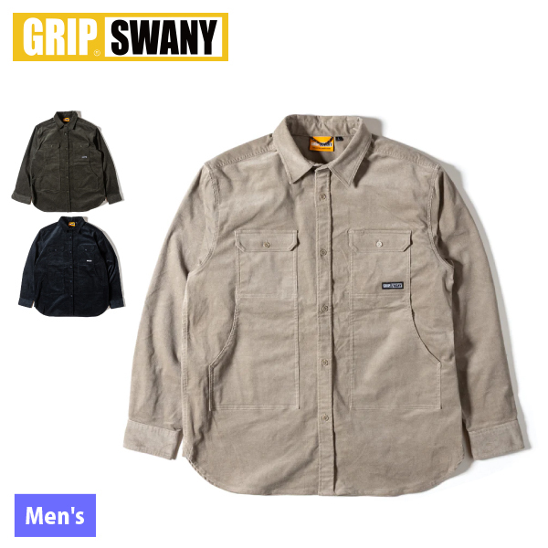 GRIP SWANY(グリップスワニー)  コーデュロイ ストレッチ フィールド シャツ GSMSH-072 アウトドア ウェア トップス メンズ 長袖 ポケット
