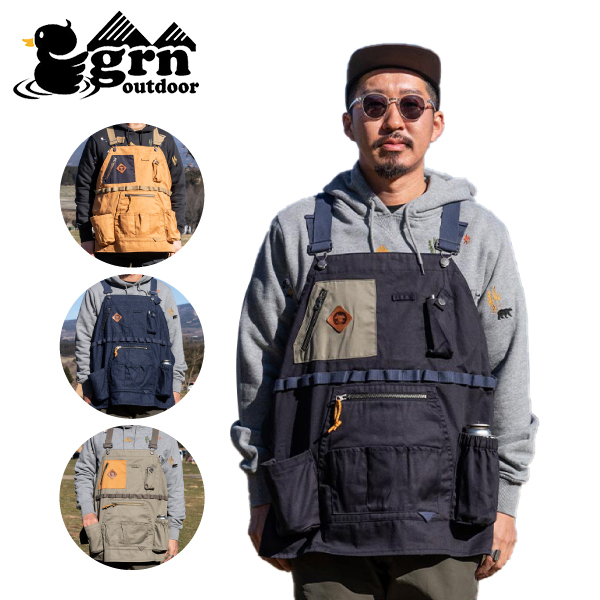grn outdoor HIASOBI CAMPER VEST GO0218Q 焚き火 ウェア 火遊び