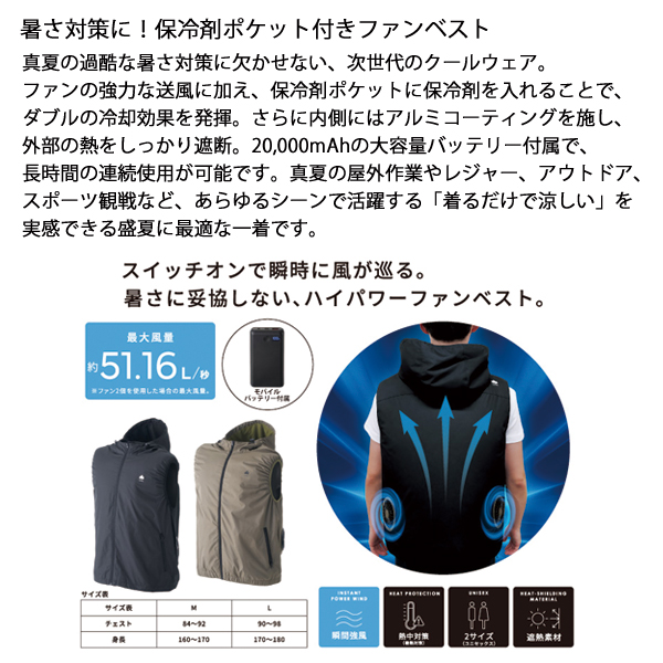 LOGOS（ロゴス） 野電クールファンベスト 34406 アウトドア ウェア ユニセックス キャンプ用品 ファンウェア ファンベスト クール ...