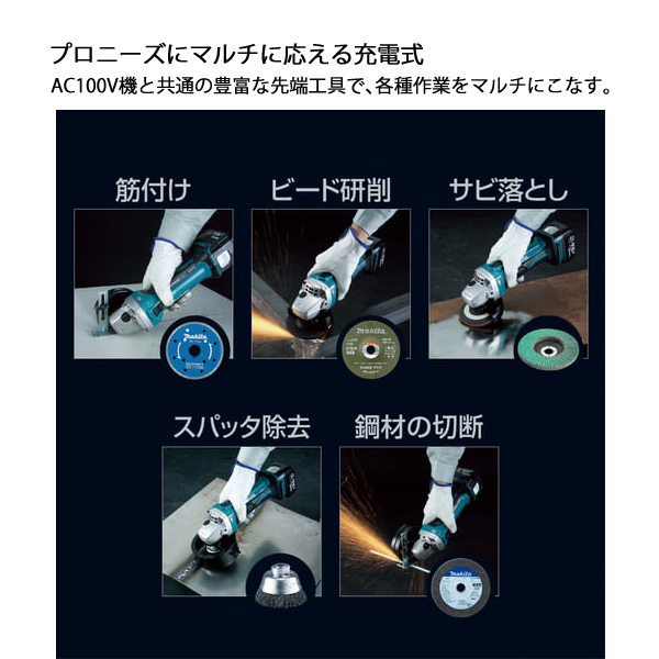 マキタ（makita） 18V 充電式ディスクグラインダ 100mm 本体のみ