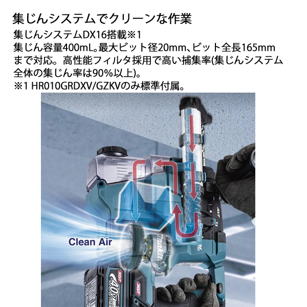 Makita - △△MAKITA マキタ 20mm 40V充電式ハンマドリル フルセット HR010GRDX マキタ マキタ（makita） 40Vmax 充電式ハンマドリル 20mm