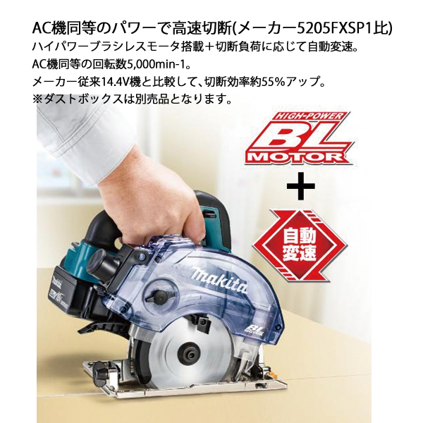 マキタ（makita） 18V 充電式防じんマルノコ 125mm 本体のみ KS514DZ 