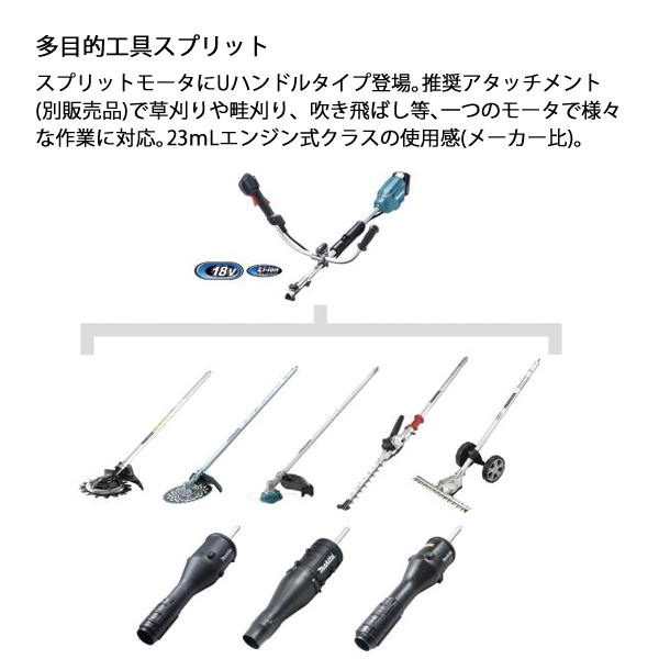 マキタ（makita） 18V 充電式スプリットモータ Uハンドル モーター部