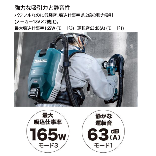 マキタ（makita） 40Vmax 充電式背負集じん機 2L 本体のみ VC009GZ