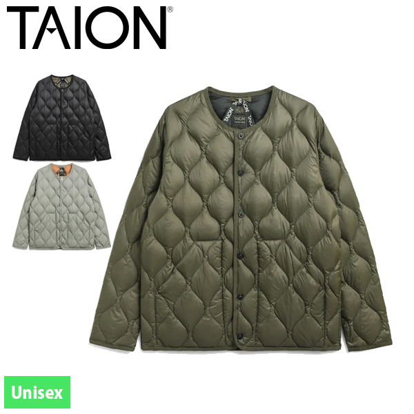 タイオン TAION ダウン ジャケット ミリタリー クルーネック ダウンジャケット ソフトシェル メンズ レディース ユニセックス TAION-104ALSBML-1 タイオン ミリタリー クルーネック ダウンジャケット ソフトシェル