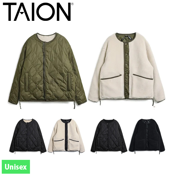 タイオン ミリタリー リバーシブル クルーネック ダウンジャケット