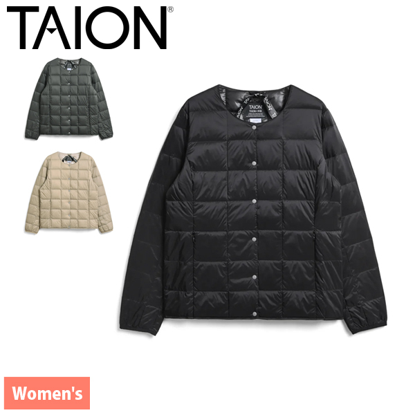 ダウンジャケット タイオン ウィメンズ ベーシック クルーネックボタン インナーダウンジャケット TAION-W104 ウェア アウター アパレル アウトドア レディース