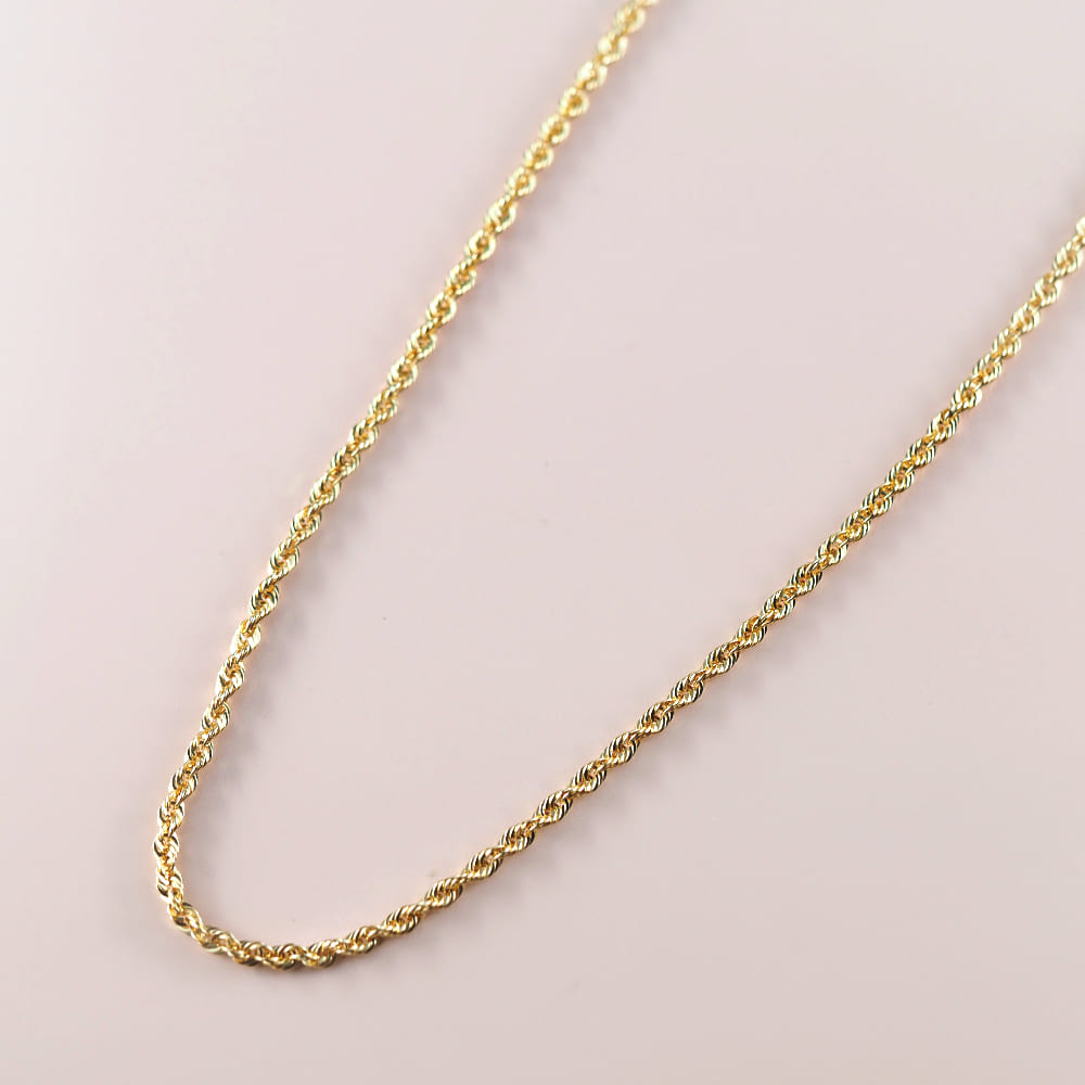太め ロープ チェーン 50cm ネックレス 18金 レディース メンズ