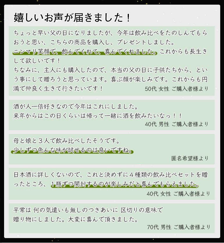 父の日 日本酒 各地の銘酒 飲みきりサイズ4本セット ミニボトル