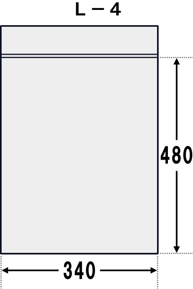 ミツワ (A3判用紙入る)チャック付きポリ袋Ｌ-４サイズ 100枚 幅340xチャック下480 |  | 01