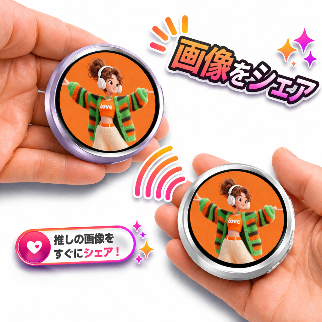 デジタル缶バッジ 推し活 電子バッジ 1.7インチ IPS Bluetooth 動画