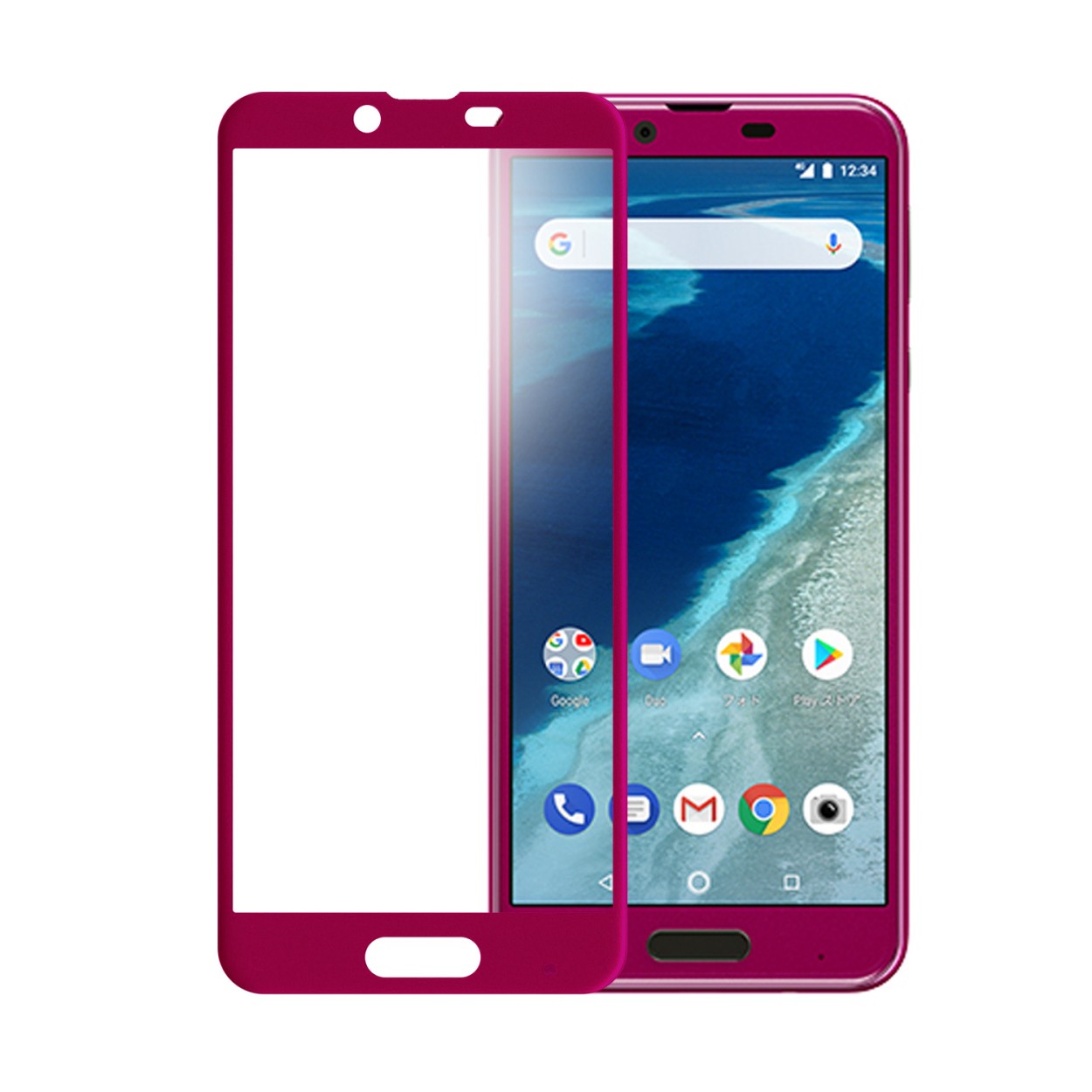 Android One X4 / AQUOS sense plus SH-M07 強化ガラスフィルム 3D