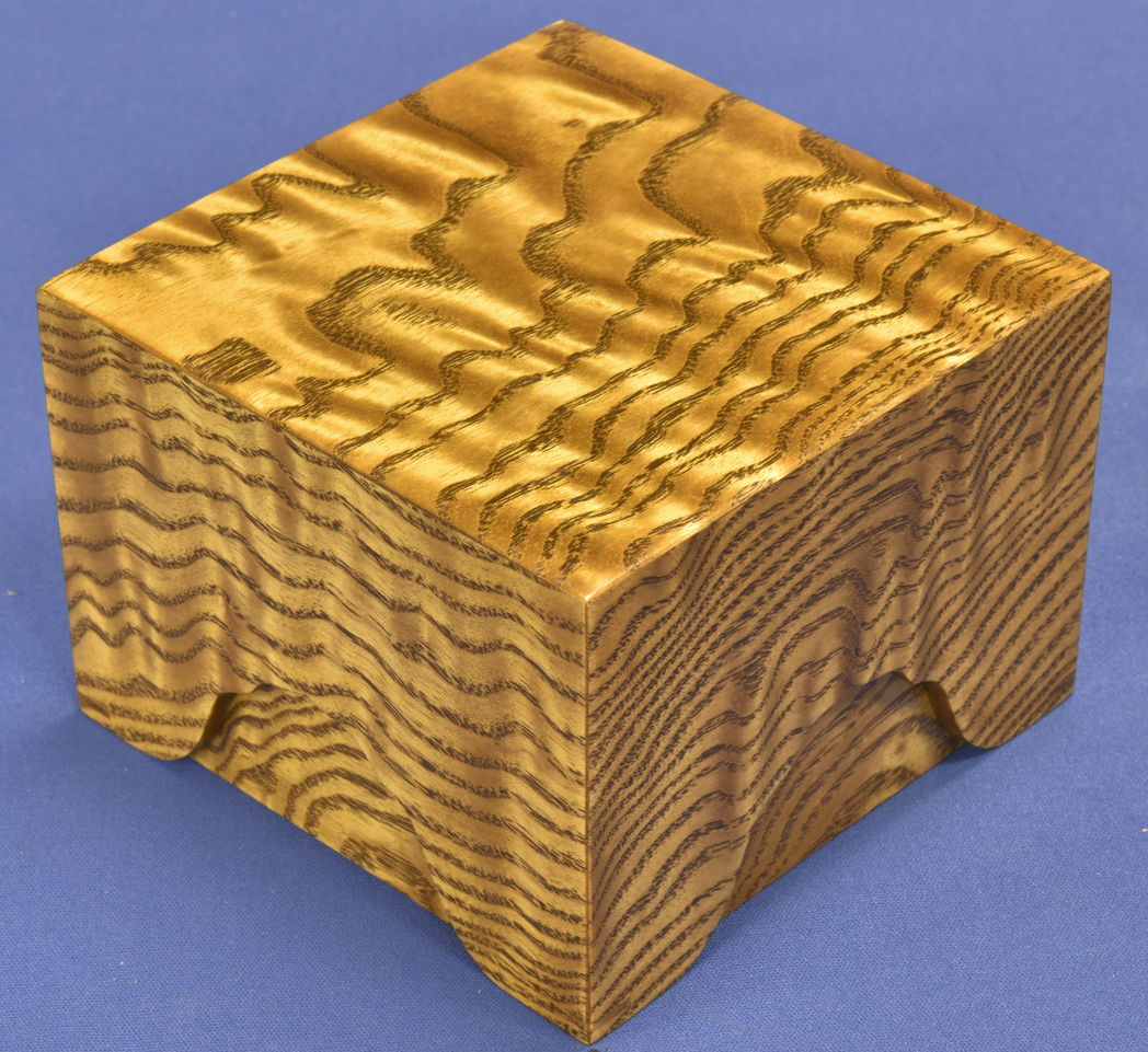 駒箱　たも杢　摺漆　吉田宏介作