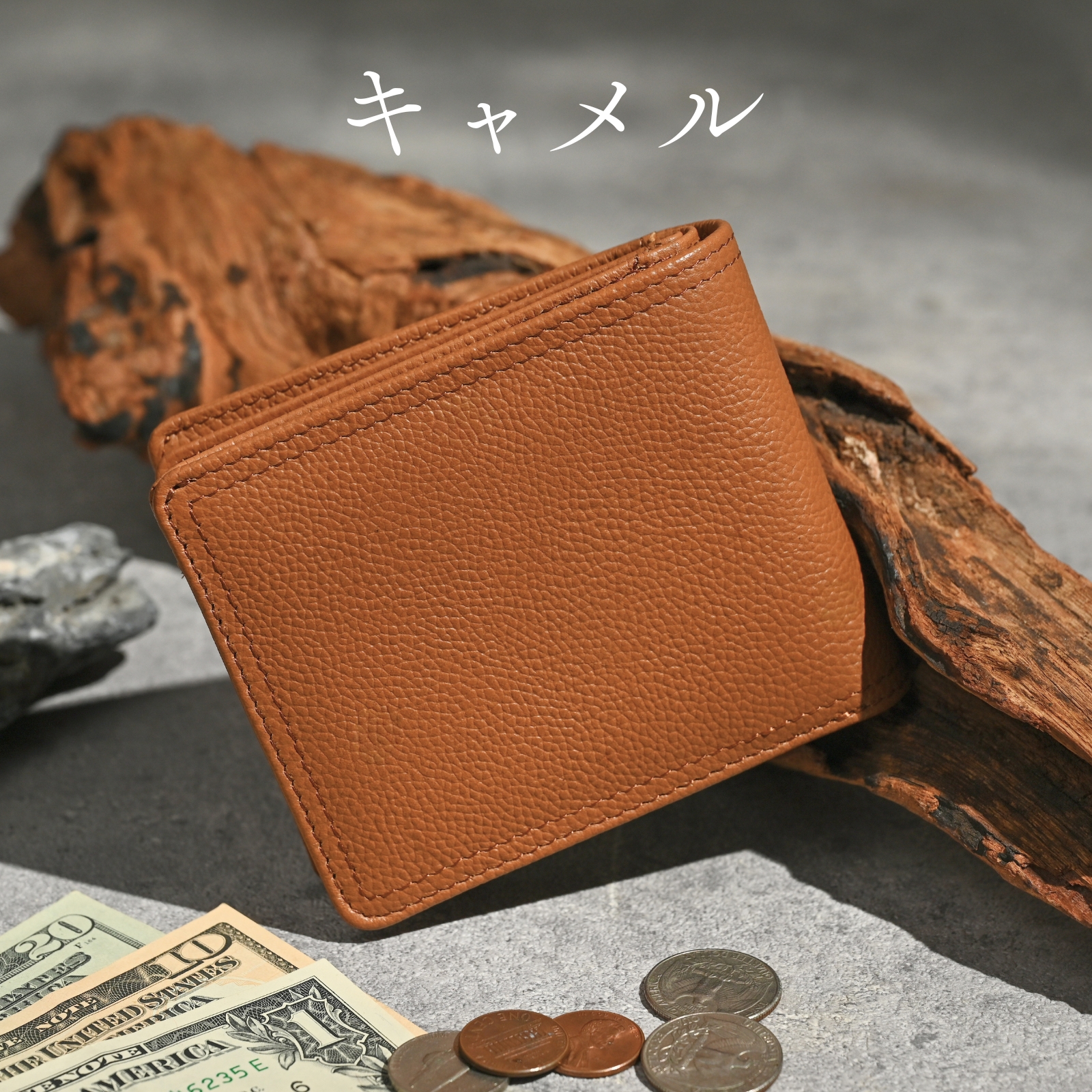 財布 メンズ 2つ折り財布 本革 レザー カード15枚収納 コンパクト 小銭