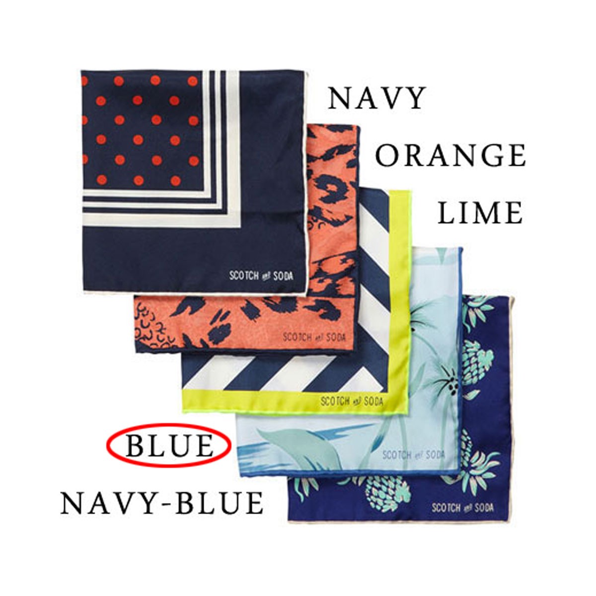 スコッチアンドソーダ SCOTCH＆SODA メンズ スカーフ Bright pochets 77178 BLUE