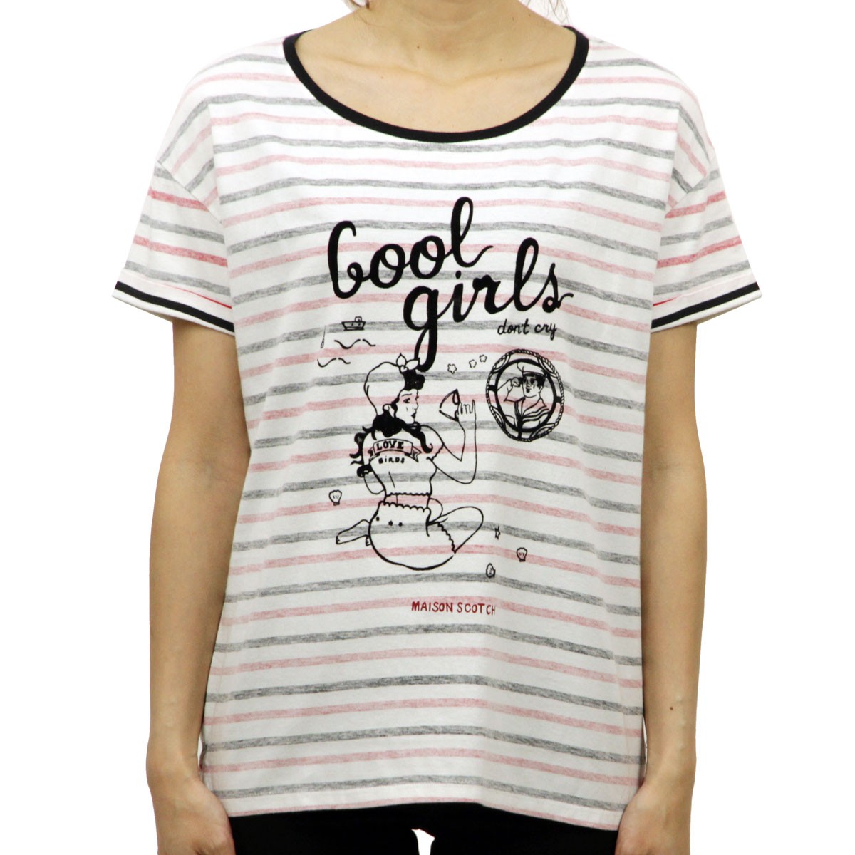 メゾンスコッチ MAISON SCOTCH 正規販売店 レディース 半袖Tシャツ ARTWORKS SHORT SLEEVE TEE 139093 0A GREY ME MAISON SCOTCH メゾンスコッチ 正規販売店 レディース 半袖T