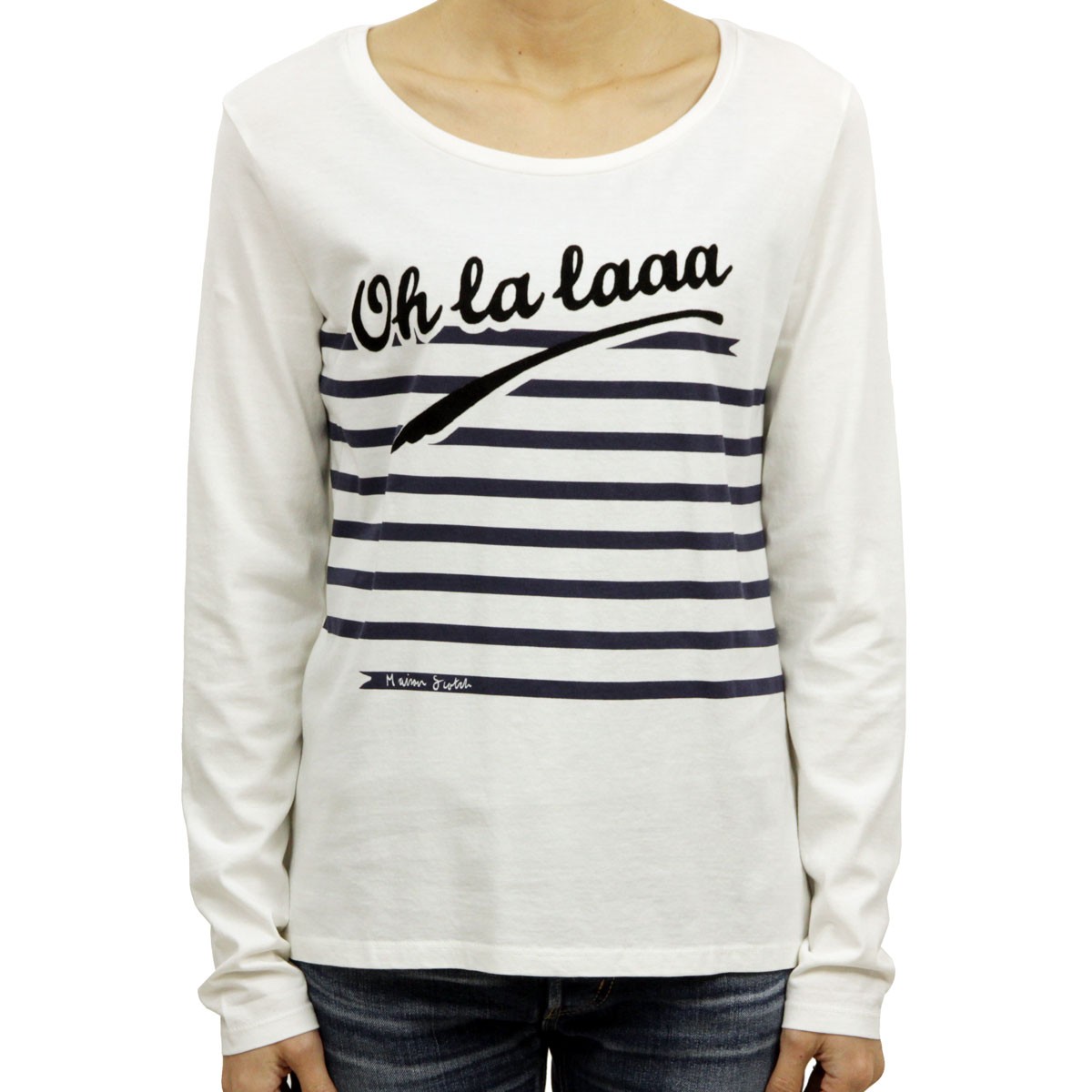 メゾンスコッチ レディース Tシャツ ロンT 正規販売店 MAISON SCOTCH 長袖Tシャツ Long sleeve tee with french themed artworks 131214 D D15S25 MAISON SCOTCH メゾンスコッチ レディース Tシャツ ロンT 正規