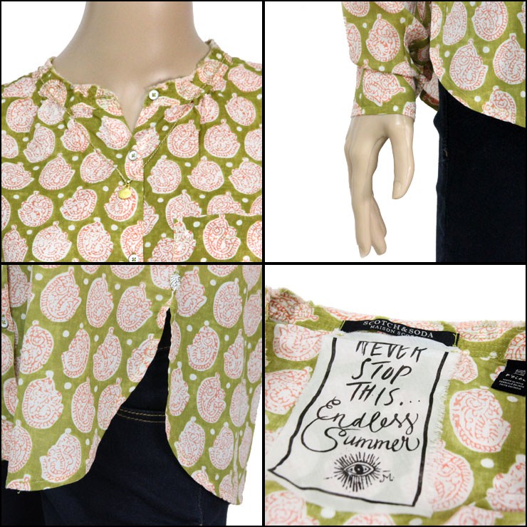 メゾンスコッチ MAISON SCOTCH 正規販売店 レディース 長袖シャツ Lightweight cotton shirt in fun summer dessins 131143 A MAISON SCOTCH メゾンスコッチ 正規販売店 レディース 長袖