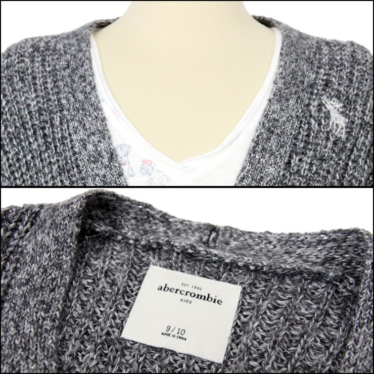 アバクロキッズ AbercrombieKids 正規品 子供服 ガールズ カーディガン iconic shaker-stitch sweater 250-755-0315-010