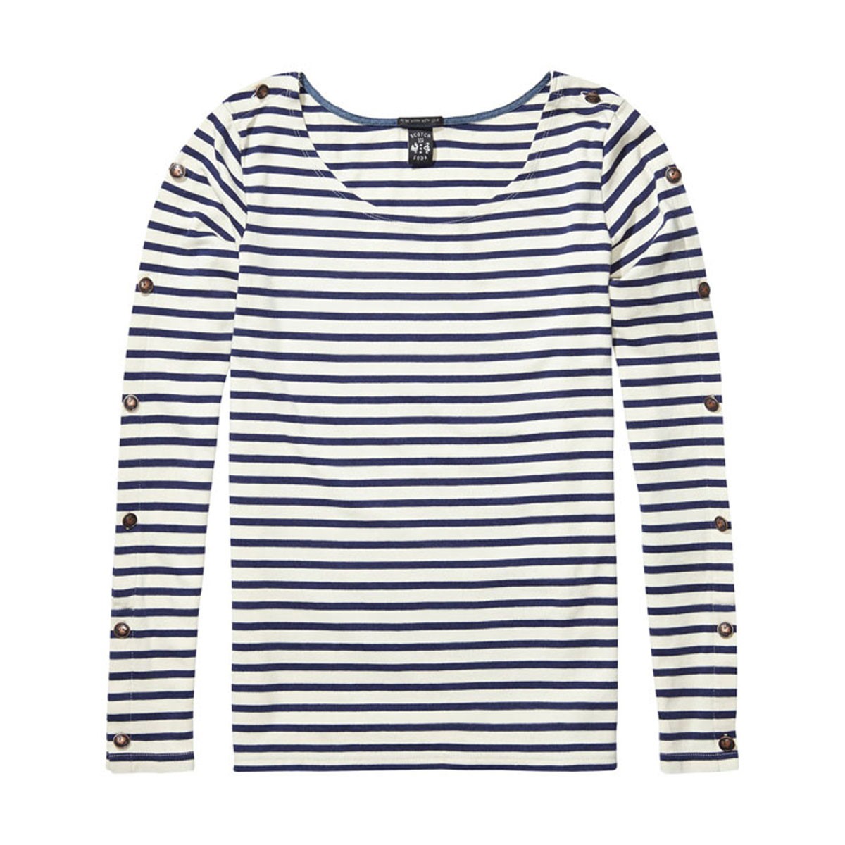 メゾンスコッチ レディース Tシャツ ロンT 正規販売店 MAISON SCOTCH 長袖Tシャツ Signature breton stripe top 127815 A D00S20 MAISON SCOTCH メゾンスコッチ レディース Tシャツ ロンT 正規