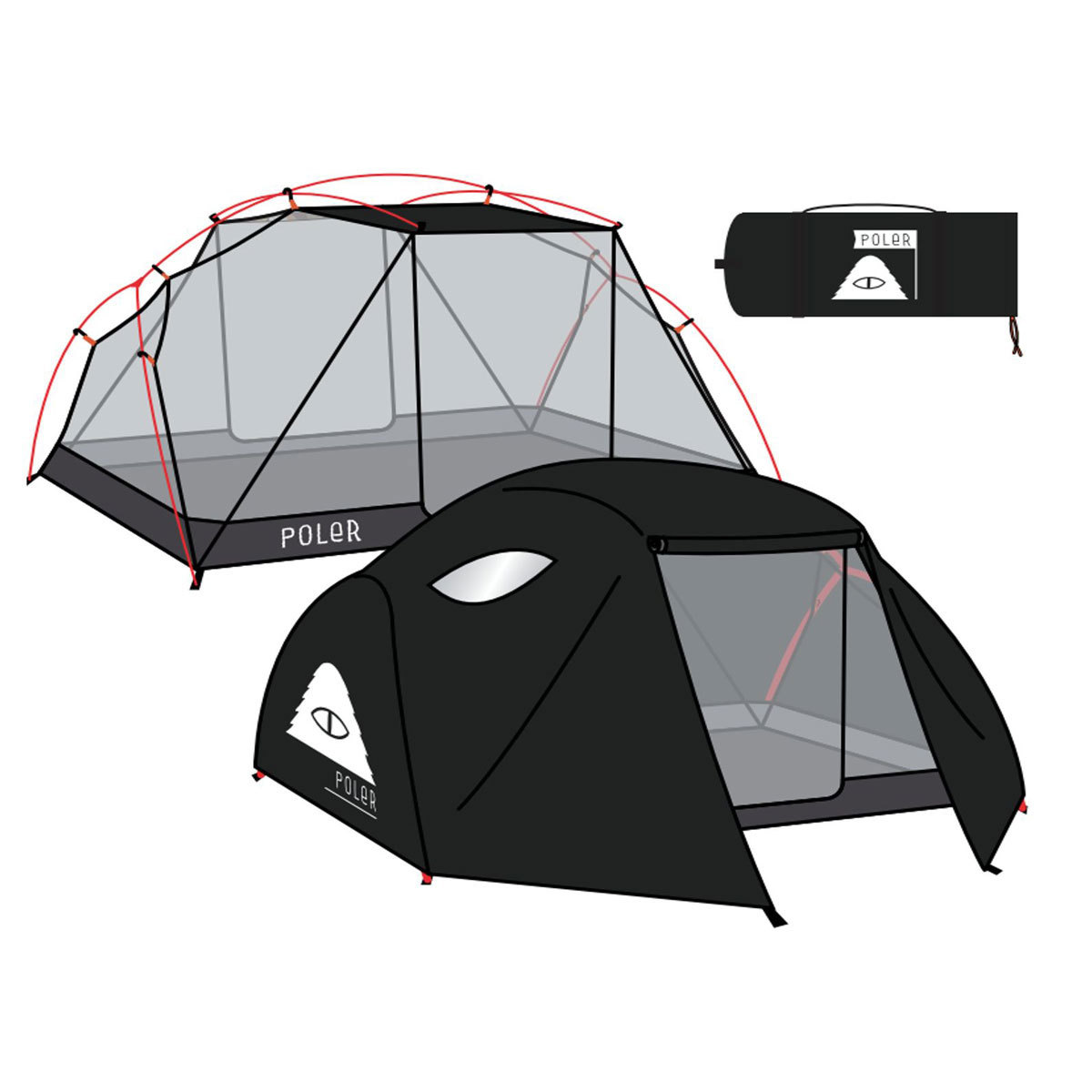 ポーラー テント 正規販売店 POLER 2人用 2MAN TENT BLACK HOLE
