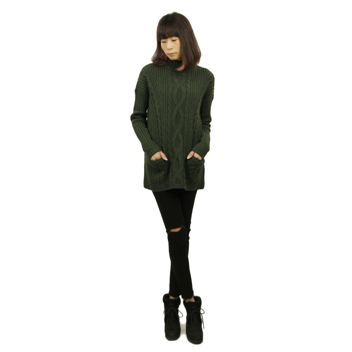 アバクロ レディース Abercrombie＆Fitch 正規品 セーター BOXY CABLE TURTLENECK S Abercrombie&Fitch アバクロ レディース Abercrombie＆Fitch