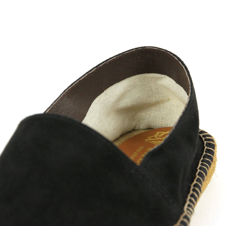 サルヴィ SALVI  シューズ 正規販売店 エスパドリーユ ESPADRILLE SUEDE PP SHOES エスパドリーユ スエードシューズ 44-46PP NEGRO BLACK