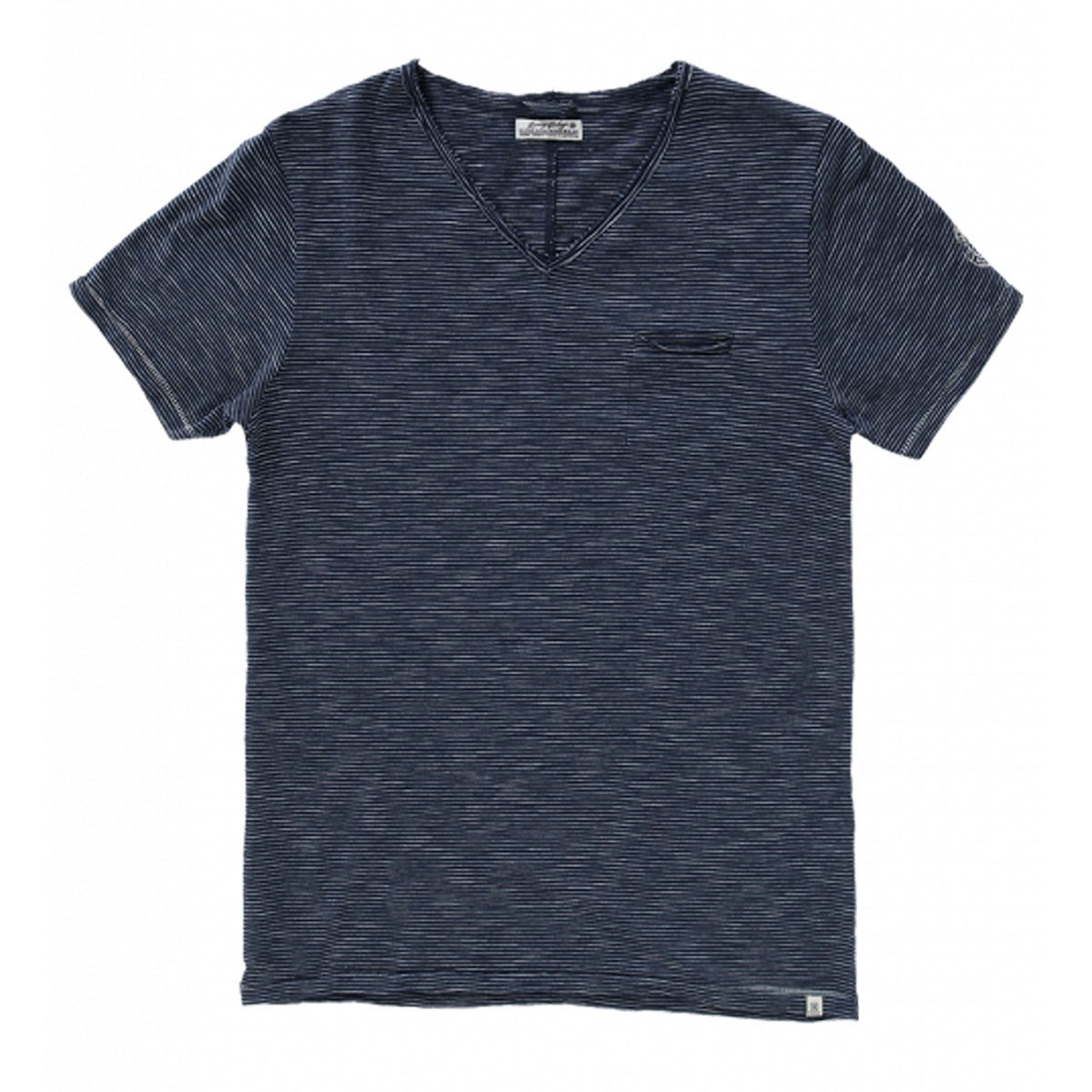 ディストレス DSTREZZED 正規販売店 メンズ 半袖Tシャツ V-NECK S/S IRREGULAR STRIPE TEE 202264 69 NAVY