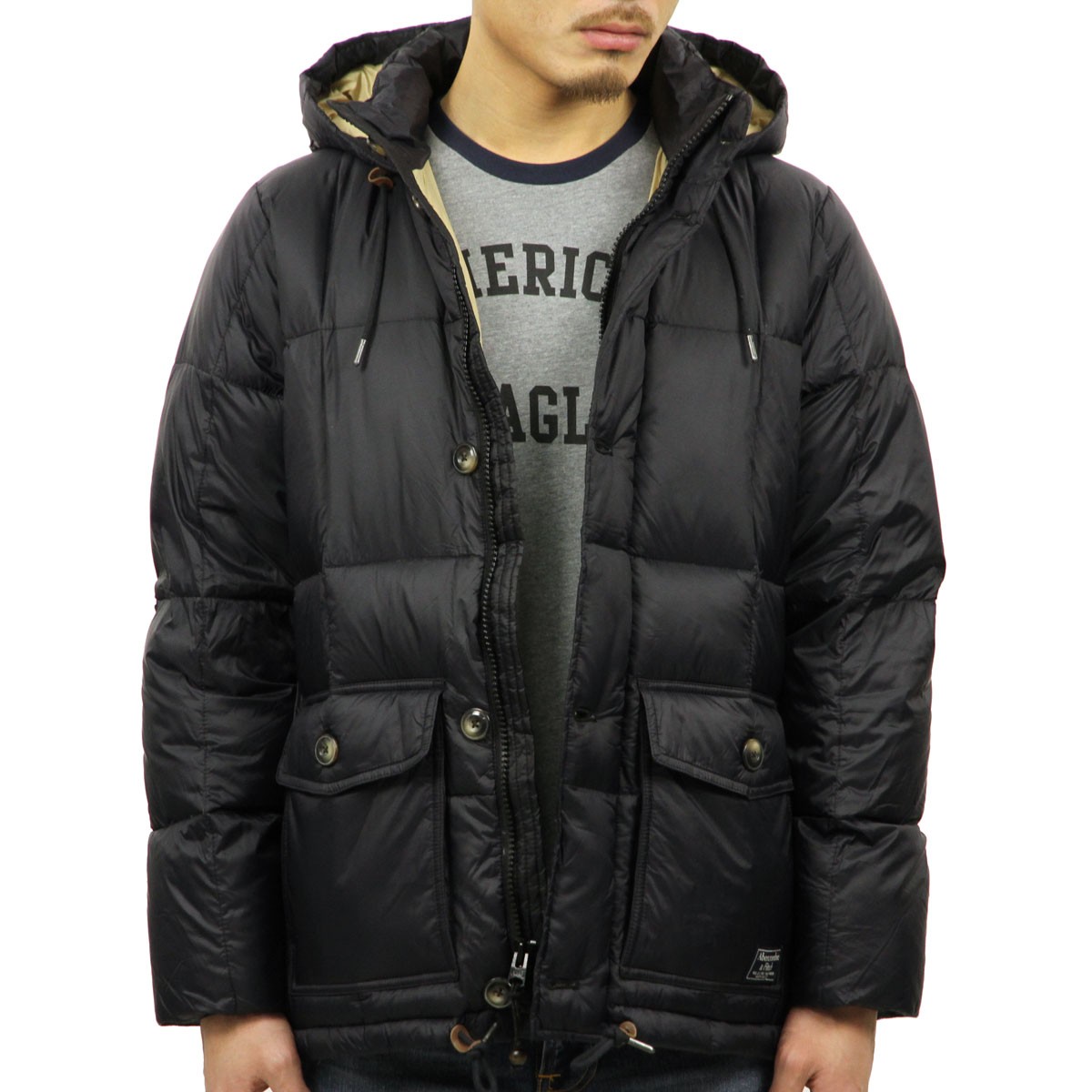 アバクロ アウター メンズ 正規品 Abercrombie＆Fitch ジャケット フード付き ダウンジャケット DOWN-FILLED PUFFER  COAT