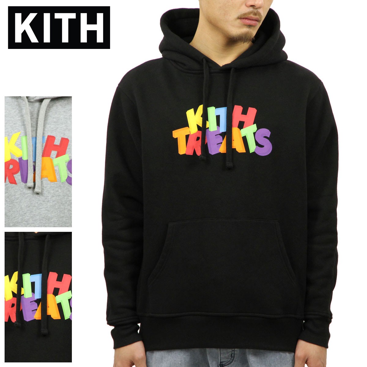 10%OFFセール 【販売期間 5/3 0:00〜5/3 23:59】 キス KITH 正規品 メンズ 裏起毛 プルオーバーパーカー KITH  TREATS 3D HOODIE KH2180