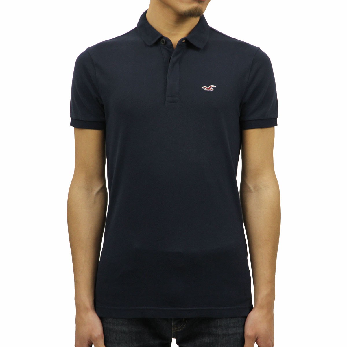 ポロシャツ List Megafit Collar T Shirt (2color) Hollister ホリスター HOLLISTER 正規品 メンズ スリムフィット