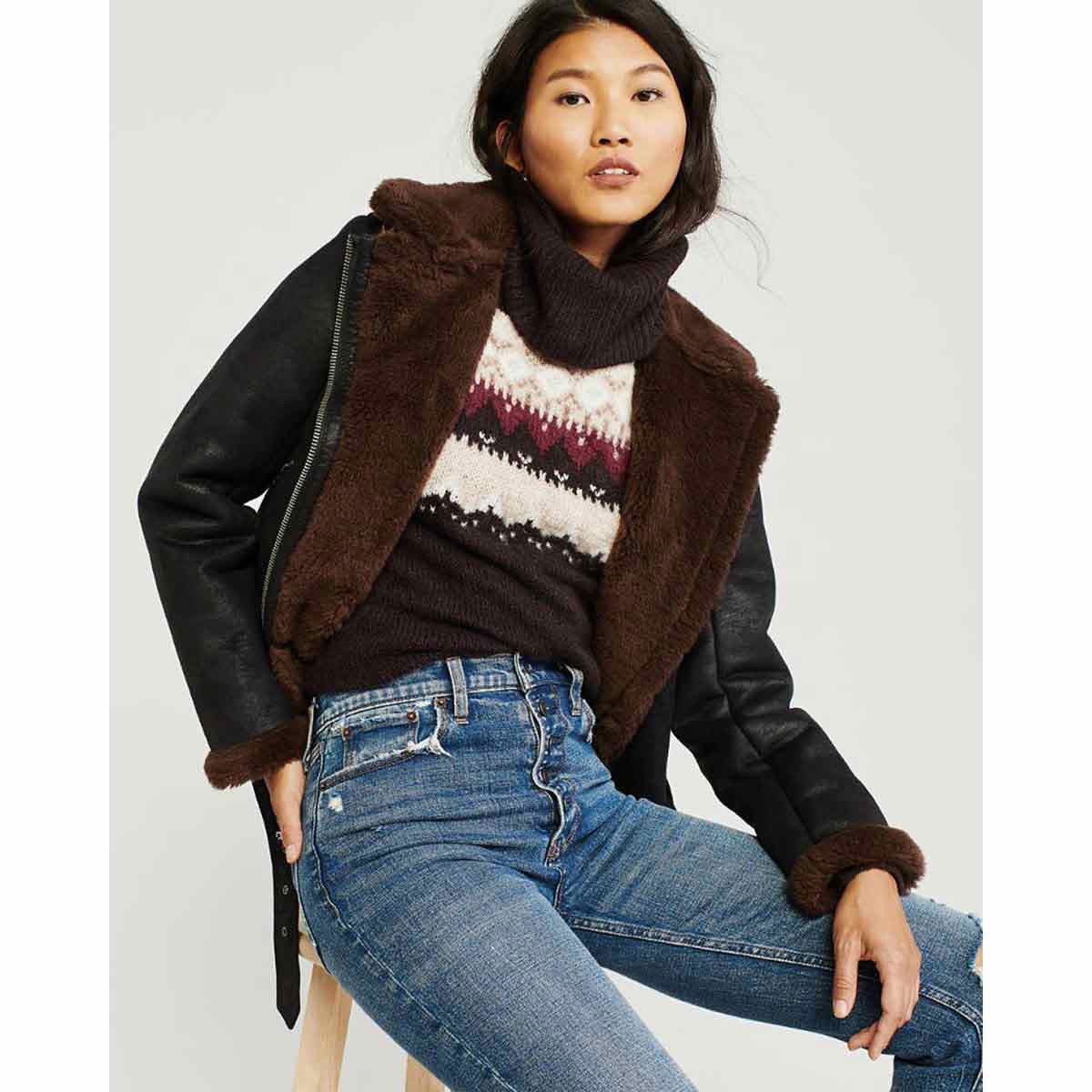 アバクロ セーター レディース 正規品 Abercrombie＆Fitch タートルネックセーター Fair Isle Turtleneck Sweater 150-490-1211-429 クリスマス プレゼント ラッピング Abercrombie&Fitch（アバクロンビー&フィッチ） アバクロ セーター