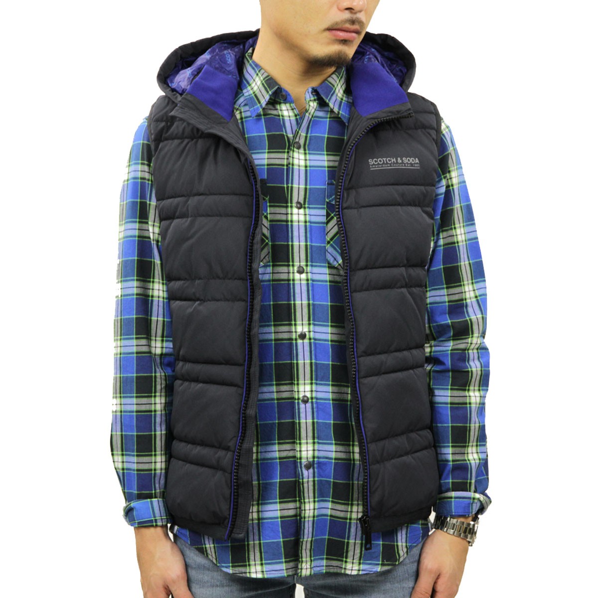 スコッチアンドソーダ ベスト メンズ 正規販売店 SCOTCH＆SODA アウター CLASSIC HOODED QUILTED BODYWARMER VEST NIGHT 152113 82606 78 クリスマス プレゼント ラッピング SCOTCH＆SODA（スコッチアンドソーダ） ベスト メンズ 正規販売店