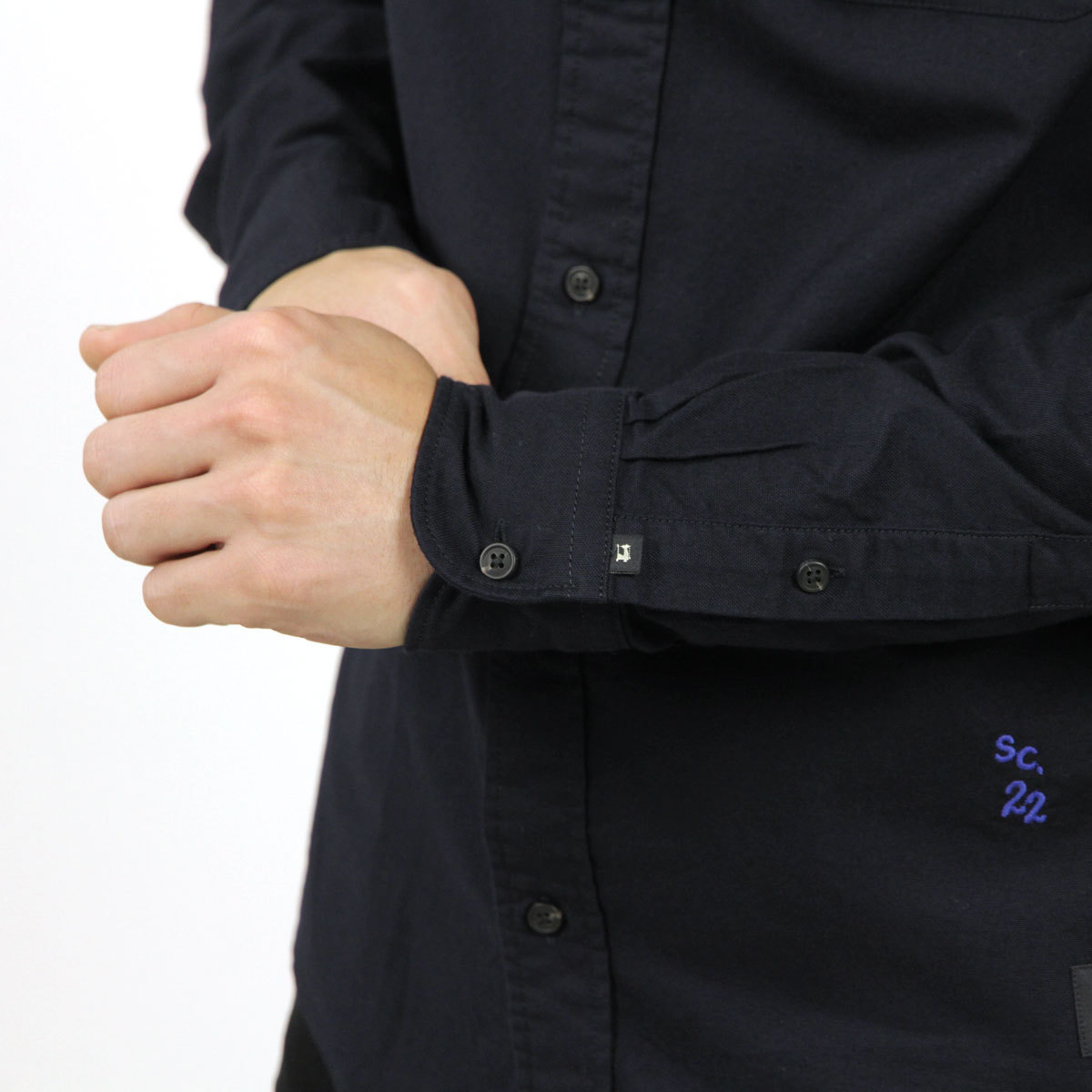 スコッチアンドソーダ シャツ メンズ 正規販売店 SCOTCH＆SODA 長袖シャツ バンドカラーシャツ REGULAR FIT- COLLARLESS OXFORD SHIRT M 158445 0002 21435 78 NIGHT クリスマス プレゼント ラッピング SCOTCH＆SODA（スコッチアンドソーダ） 【ストアポイント10倍 12/31 0