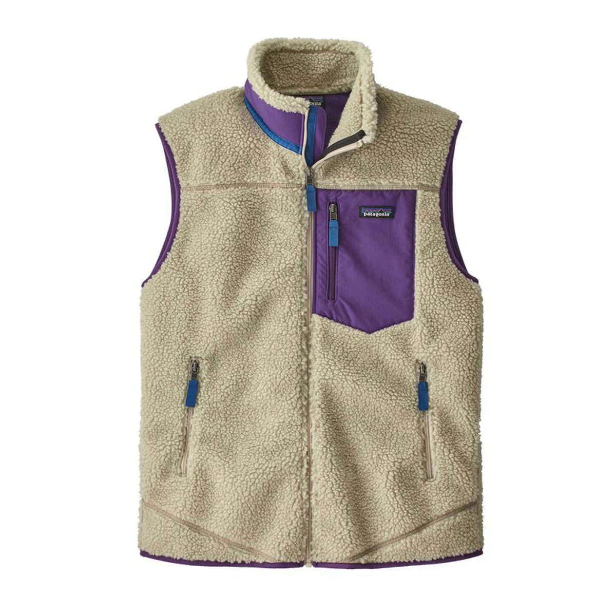 パタゴニア ベスト メンズ 正規品 patagonia レトロX ボアベスト MEN'S CLASSIC RETRO-X FLEECE VEST  PELICAN W/PURPLE 23048