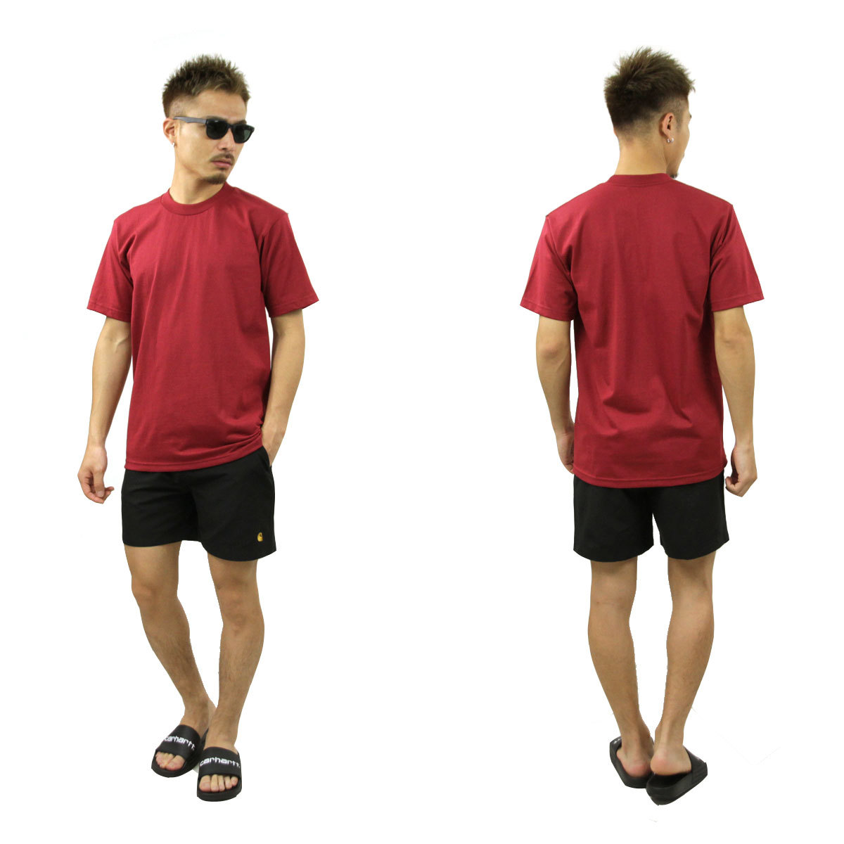 カーハート 水着 メンズ 正規販売店 CARHARTT WIP スイムパンツ ボトムス CHASE SWIM TRUNKS PANTS BLACK / GOLD I026235 89