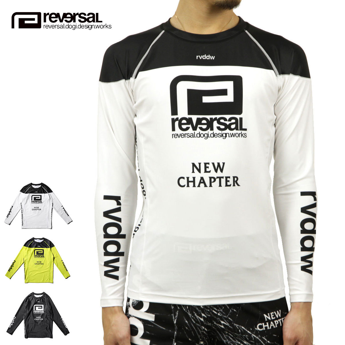 新品】REVERSAL リバーサル レオパード柄 ロングラッシュガード 黒 L