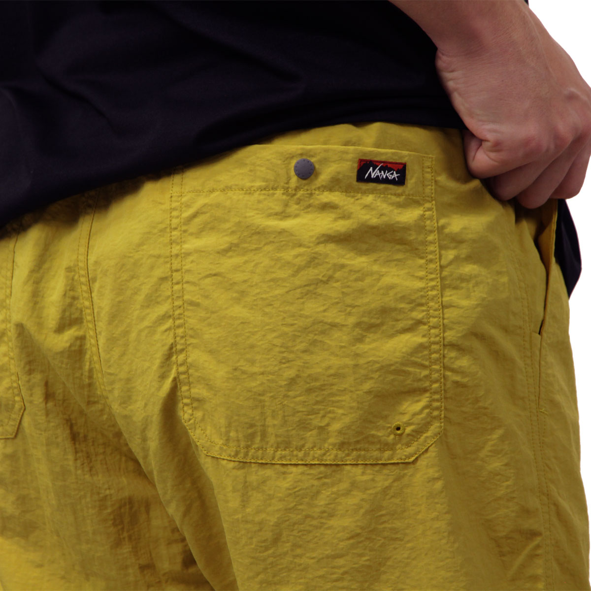 ナンガ メンズ ショートパンツ 正規販売店 NANGA ナイロン ハーフパンツ NYLON TUSSER EASY SHORTS YEL YELLOW NW2321-1I512