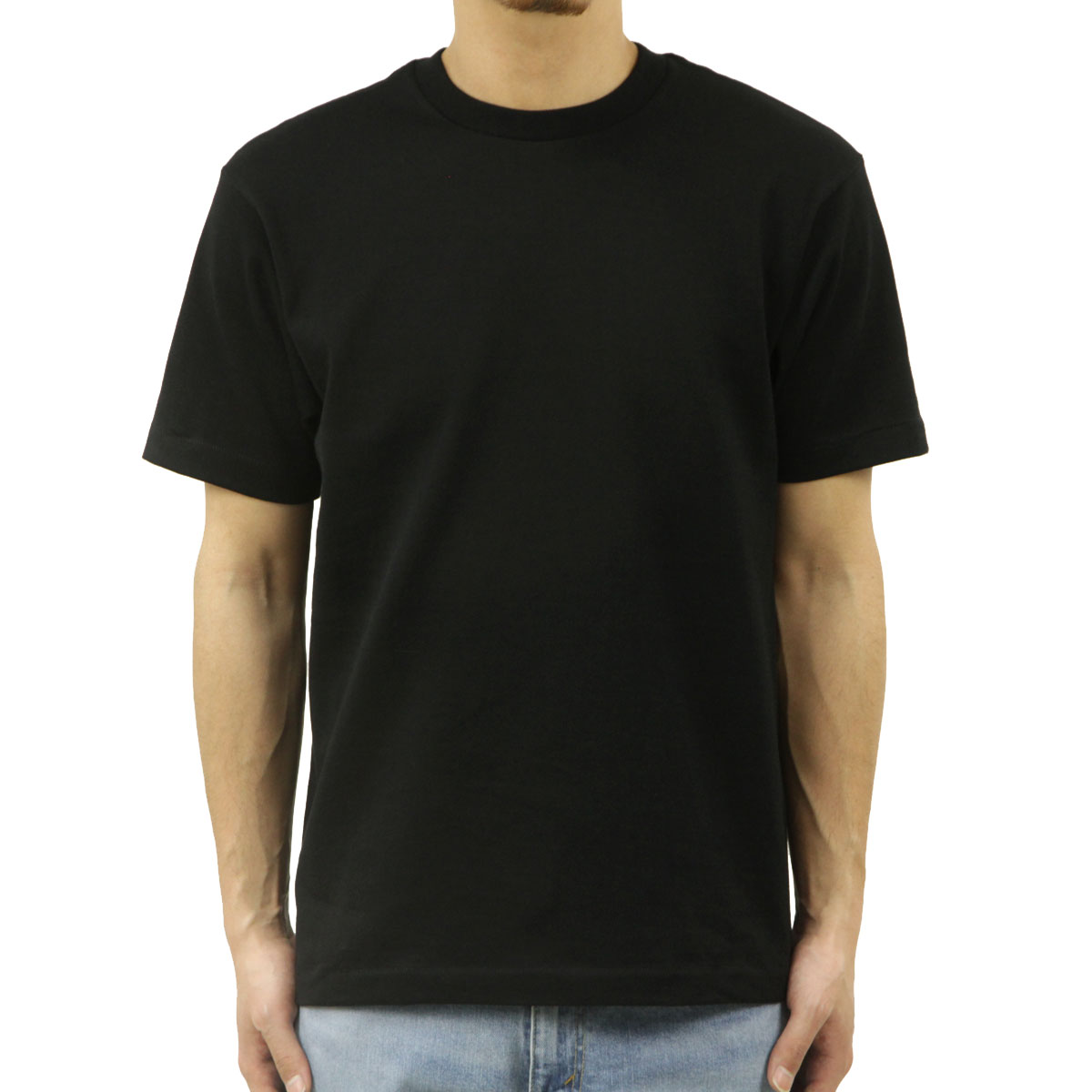 Hanes（ヘインズ） メンズ 半袖Tシャツ 正規販売店 クルーネック クロ